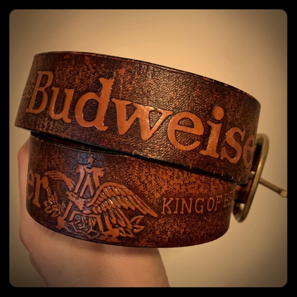 Budweiser American vintage belt with brass buckle